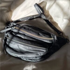 Free People Black Crossbody Bag with Studded Strap